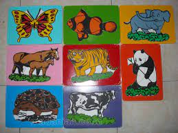 Dijual 4 bh pigura puzzle binatang dan badut, kaca doft, ukuran 40x56 cm. Alat Peraga Edukatif Puzzle Hewan Kecil Isi 8 Jual Murah Madaniah