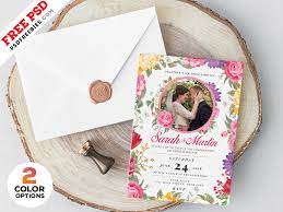 Editable wedding invitation templates like this are a great option. Wedding Invitation Card Design Psd Psdfreebies Com