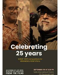 On 5th September at @iicdelhi, we celebrated a milestone—25 years of the  incredible partnership between Krishnendu Bose and Susmit Sen! The evening  was led by Krishnendu's films, accompanied by a live demonstration