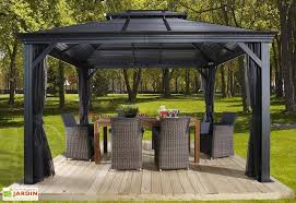 Pergola En Aluminium Avec Toiture Acier Galvanise 11 M2 Pergola Aluminium Gazebo De Patio Pergola