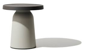 Thick Top Side Table High Dark Brown Light Brown Side Table Sculptural Furniture Table