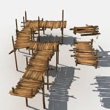 Old Wooden Bridge 01 3d Model Wooden Bridge Wood Bridge 3d Model
