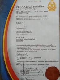& fire services act 1988 (act 341), regulations and order : Raja Inn In Malaysia