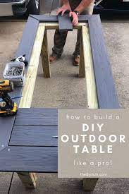 Add beauty and functionality to your back yard with this great diy table! Diy Outdoor Table What To Do With Leftover Composite Decking The Diy Nuts