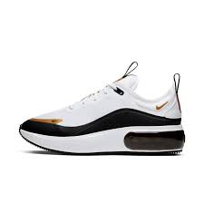 Black And Gold Womens Shoes Nike Air Max Dia White Black Metallic Gold Women S Shoe Hibbett City Gear In 2020 Nike Shoes Air Max Nike Air Max Nike Air Max For Women