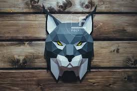 Diy Lynx Head 3d Model Template Paper Models Diy Template Papercraft Templates