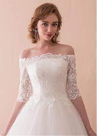 Image Result For Off Shoulder Three Quarter Length Sleeve Wedding Dress Ball Gown Wedding Dress Wedding Dresses For Girls Wedding Gowns Vintage