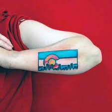 20 Denver Skyline Tattoo Designs For Men Colorado Ink Ideas Denver skyline, rocky mountains, wall art, denver art, wood art, mountain art, mountains, ski art, ski decor, lodge decor. 20 denver skyline tattoo designs for