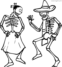 Make a coloring book with halloween dance for one click. Couple Skeleton Dancing Coloring Page Coloringall