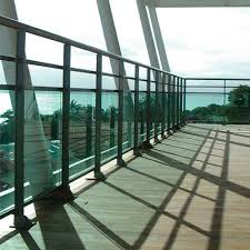 Position glass so gap between panel edge and post is equal on both ends. Glass Railing Gypse Simple Technal Aluminum With Bars Outdoor