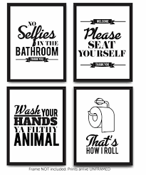 Black And White Framed Art For Bathroom 4pk Wall Art Poster Prints Funny Bathroom Decor Black And White For Men Woman Fashion Home Garden Bathroom Quotes Funny Bathroom Decor Bathroom Posters