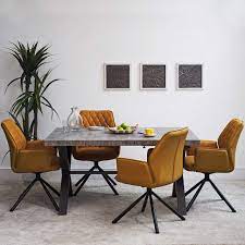 Light up your dining table with industrial pendant lights for a warm and inviting dining area you and your family can enjoy time and again. Industrial Concrete Effect Dining Table