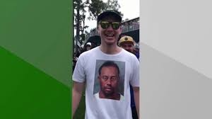 Tiger Woods Mug Shot T Shirt Gets A Laugh From Tiger At The Players Championship Youtube