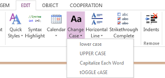 Microsoft excel doesn't have a change case button, but you can use a basic formula this will process your formula, and convert your text in the specified cell to lowercase letters. Onenote Change Text Case Lowercase Uppercase Capitalize Each Word Toggle Case Office Onenote Gem Add Ins