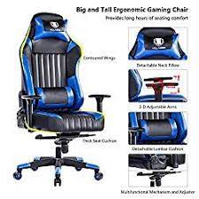 killabee big and tall 440lb gaming chair adjustable tilt back angle and 3 d arms ergonomic high back racing leather executive computer desk office chair deta gaming chair chair lumbar support