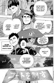 In this chapter it is same as the last episode of haikyuu season 4 (part 2) as the karasano guys watch their own performance on tv and comments about it and g. Haikyuu Final Chapter Thank You Furudate Farewell My Paradise