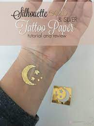Silhouette america temp tattoo paper, 8.5x11 inches, basic. Silhouette Gold And Silver Tattoo Paper Tutorial And Review Silhouette School