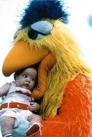 San Diego Chicken Eats Babies D I Grew Up In San Diego I Cannot Believe He Is Still Around Cool Funny Babies Cool Baby Stuff Happy Fun