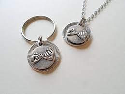 Pinky Promise Necklace Keychain Set Promise Gift Couples Keychain Set Promise Necklace Pinky Promise Gifts Keychain Set