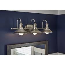 Maybe you would like to learn more about one of these? Allen Roth Hainsbrook 3 Light Pewter Industrial Vanity Light Lowes Com Industrial Vanity Light Vanity Lighting Bathroom Lighting Design