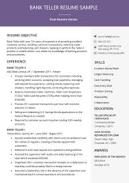 There are 3 main resume formats that are being used by freshers the most. Bank Teller Resume Sample Writing Tips Resume Genius