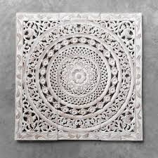 White Wash Morrocan Design Carved Wood Wall Art Panel From Thailand 1 Jpg Carved Wood Wall Art Wooden Wall Art Panels Wall Panel Design