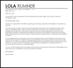 Geophysicist Cover Letter Sample Cover Letter Templates Examples