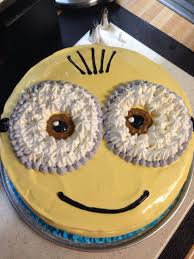 Ice cream cake features a creamy flavor profile with sweet hints of vanilla and sugary dough. Minion Ice Cream Cake My Dessert Ice Cream Cake Cake Decorating