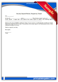 Printable Security Deposit Refund Request By Tenant Template Legal Forms Form Printable Books