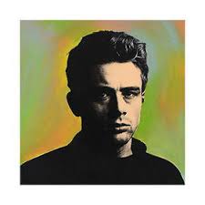 Steve Kaufman James Dean Pollock Style Silkscreened On Canvas With Oil  Background Hand Painted