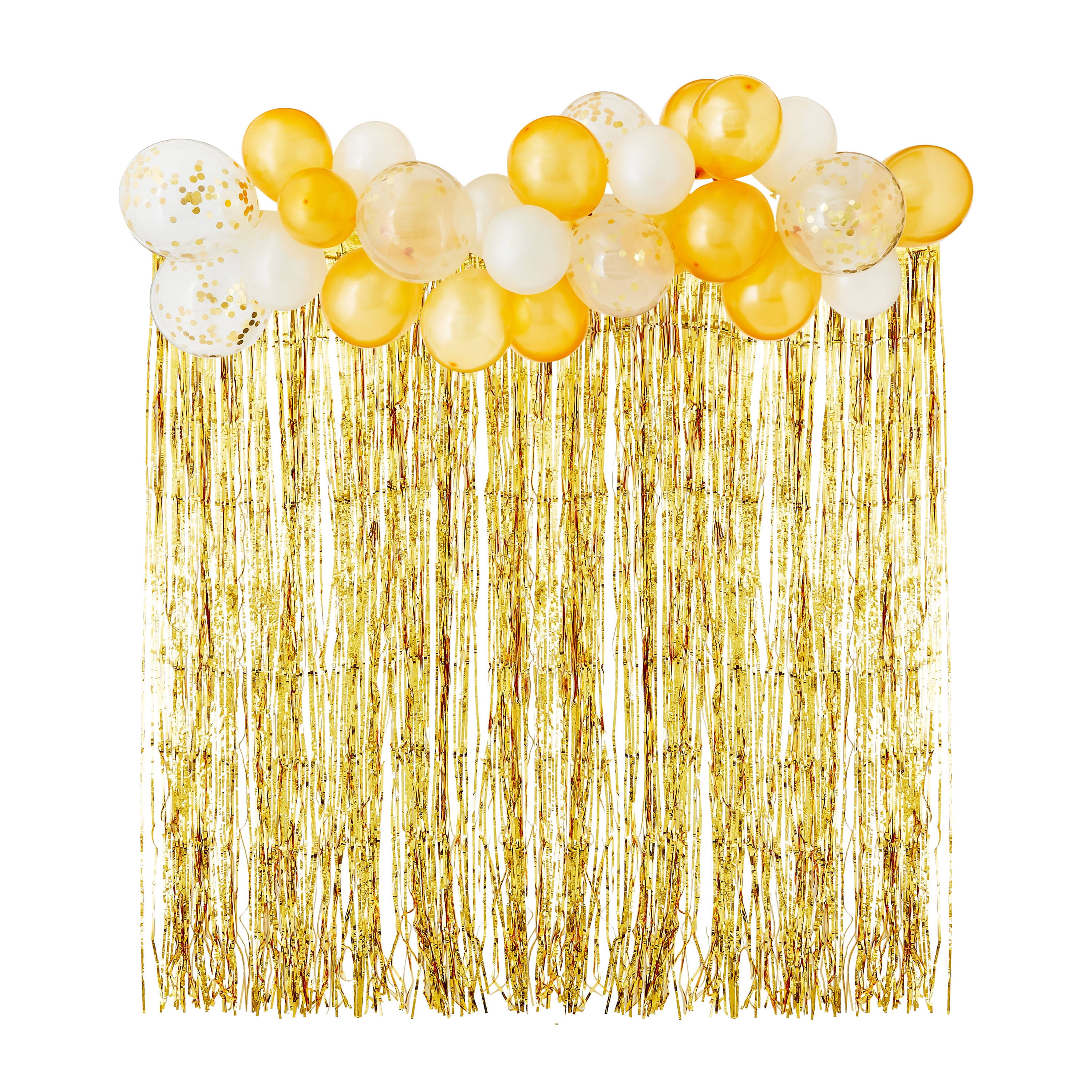 Gold/white Balloon Garland and Fringe Kit