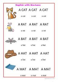 English Esl Cat Bat Rat Mat Hat Words Worksheets Most Downloaded 1 Result
