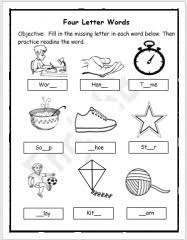 The spanish alphabet is easy to learn — it differs by only one letter from the english alphabet. Four Letter Words List For Kindergarten Kids Englishbix