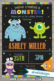 Printable Custom Monster Inc Baby Shower Invitations Monsters Inc Baby Shower Monsters Inc Baby Monster Baby Showers