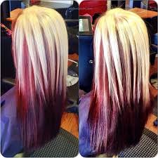 All that hair stayed red but as they got older and new hair grew, all that hair grew in blonde. Hairstyles With Blond On Top Red Underneath Cheveux Bicolores Coiffure Cheveux