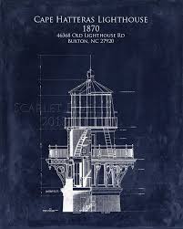 The entire lighthouse is made of standard 2 x 4's,. Cape Hatteras Lighthouse Blueprint Art Lighthouse Tower Blueprint Giclee Print Lighthouse Elevati Blueprint Art Cape Hatteras Lighthouse Hatteras Lighthouse