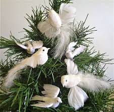 Artificial Bird Dove Set Flying Christmas Decoration 5 4 5 Per Set Of 12 Birds Free White Christmas Trees Christmas Tree Decorations Christmas Ornaments