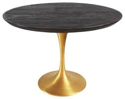 Retro style is back with this round dining table. Retro Brass Pedestal Round Table Midcentury Dining Tables By Design Mix Furniture Houzz