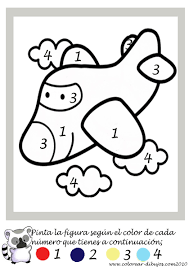Colorear Por Numeros Un Avion Preschool Activities Preschool Colors Transportation Preschool