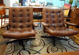 This living room accent chair with soft velvet fabric material, giving you a sense of comfort and is suitable for all kinds of living room decoration. Pair Leather Swivel Chairs Sweden 1960 S Circa