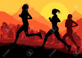The international olympic committee (ioc) decided to. Man And Women Marathon Runners Background Royalty Free Cliparts Vectors And Stock Illustration Image 16932548