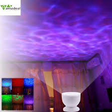 Amzdeal Ocean Lamp Multicolore Led Night Light Projector Endormi Mer Ocean Projecteur Pot Music Entree Usb Avec La Lampe Haut Projecteur Lampes Hautes Lamp