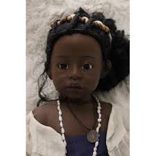 A GOTZ PSH 'PHILLIP HEATH' AFRICAN GIRL DOLL IN TRADITIONAL DRESS