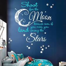 For a student, if you want to be the first boy in the class. Shoot For Moon Land Among Stars Quote Decal 1 Color Dana Decals Create Your Own Quotes Star Quotes Wall Quotes Decals