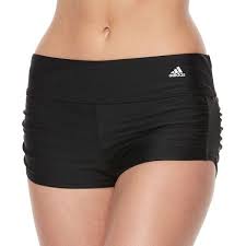 Women S Adidas Shirred Swim Shorts 36 Liked On Polyvore Featuring Swimwear Bikinis Bikini Bottoms Swim Shorts Women Boyshort Bikini Swimsuit With Shorts