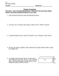 Type your answer in the box. Density Practice Problems Advanced With Answer Key By Donna Martin