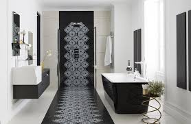 Salle De Bains Raffinement En Noir Et Blanc Salle De Bains Chics Salle De Bain Design Salle De Bain Noir Et Blanc