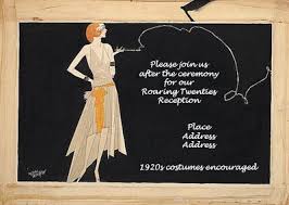 1920s Costume Party 1920s Wedding Theme Wedding Invitation Details Card 1920s Wedding