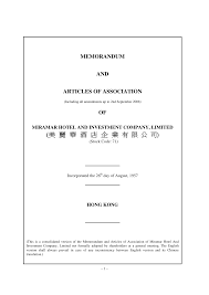 Memorandum of association and articles of association are legal documents which are essential to be drafted while incorporation and registration of the company. Https Www Miramar Group Com Wp Content Uploads 2013 09 20120329 Memorandum Pdf