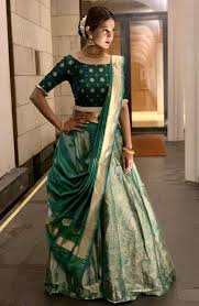 Jennifer Winget In Warp N Weft Banarasi Teal Blue Khinkhwab Lehenga For Durga Puja I Saree Wearing Styles Indian Designer Outfits Indian Saree Blouses Designs